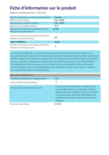 Comfee Mobiles Klimagerät PAC 12000, 12000 BTU 3,5kW, Kühlen&Ventilieren&Entfeuchten, Raumgröße bis 117m³(43㎡), Mobile Klimaanlage mit Abluftschlauch – Bild 12
