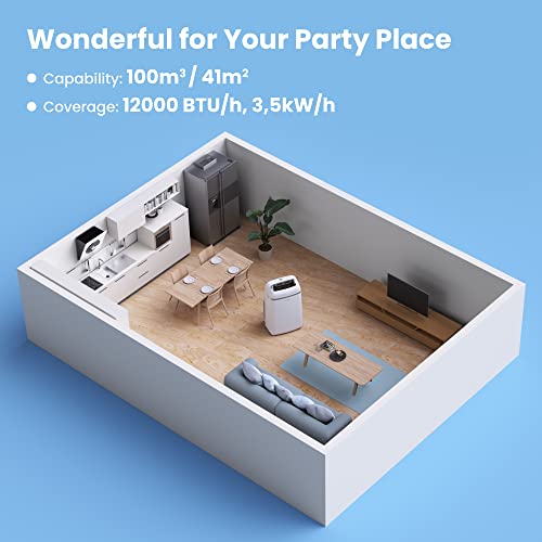 Comfee Mobiles Klimagerät PAC 12000, 12000 BTU 3,5kW, Kühlen&Ventilieren&Entfeuchten, Raumgröße bis 117m³(43㎡), Mobile Klimaanlage mit Abluftschlauch – Bild 5
