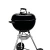 Weber Original Kettle E-4710 Holzkohlegrill/Porzellanemaillierter Deckel und Kessel, 47 cm Grillfläche, One-Touch-Reinigungssystem, Deckelthermometer, Dreibein-Ständer und Räder, Schwarz
