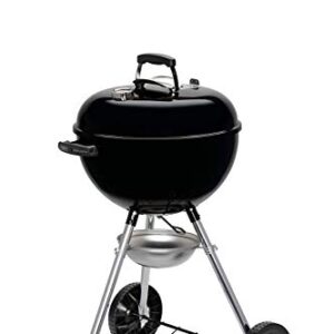 Weber Original Kettle E-4710 Holzkohlegrill/Porzellanemaillierter Deckel und Kessel, 47 cm Grillfläche, One-Touch-Reinigungssystem, Deckelthermometer, Dreibein-Ständer und Räder, Schwarz