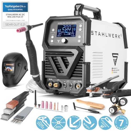 STAHLWERK Schweißgerät 2 in 1 Kombi AC/DC WIG 200 ST Digital - Vollausstattung - WIG & MMA 200 A, HF-Zündung, Spot-Funktion, Clean-Modus, IGBT, Digital-Display & Remote-Anschluss – Bild 2
