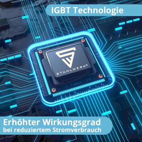 STAHLWERK Schweißgerät 2 in 1 Kombi DC WIG 200 Puls Pro - digital, WIG & MMA (E-Hand) bis 200 A, Pulsfunktion, Dünnblech geeignet, für Stahl, Edelstahl, Kupfer & Messing – Bild 8