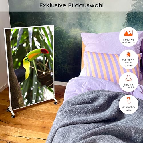 Könighaus Infrarotheizung Standgerät - 1200 Watt - Energiesparend = wärmt innerhalb von 2 Minuten - Elektroheizung mit Standfüßen & Thermostat - mobile Standheizung mit Rollen - Deutscher Hersteller – Bild 3