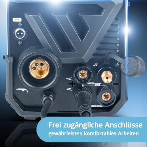 STAHLWERK Schweißgerät 6 in 1 Kombi CTM-416 Puls Pro - CUT, WIG, MIG/MAG, PULS, ARC/MMA/E-Hand, FLUX, mit 160 A, 40 A Plasmaschneider, HF-Zündung, Puls-Funktion für Alu, Drahtvorschub, LED-Licht – Bild 7