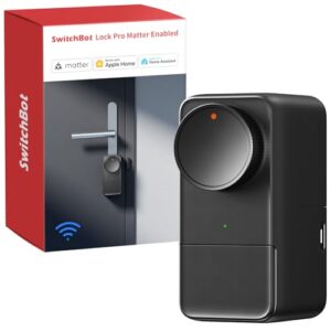 SwitchBot WLAN Smart Lock Pro Mit Aufladbarem Akku, Matter Over WiFi, Elektronisches Türschloss, schnell an deinem vorhandenen Türriegel installiert, unterstützt Apple Home, Alexa, Google Home, IFTTT