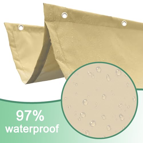 Einziehbar Welle Sonnensegel 250x300cm(BxL) Verstellbar Schattenabdeckung Sonnenschutz Wasserdicht Outdoor Pergola UV-beständig Markise Anwendbar auf Terrasse Garten Beige – Bild 4