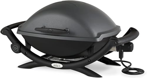 Weber Q2400 Elektrogrill, 55 x 39 cm, Dunkelgrau (55020079) & 7118 Abdeckhaube für Q200/Q220/Q240 Serie, schwarz – Bild 3