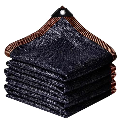 Schwarz Schattiernetz Schattierungsnetz mit Ösen, 95% Anti UV Windschutznetz Sonnensegel, 1m 2m 3.0m 4m 5m 6m 7m 8m 9m 10m 12m 15m Schattentuch für Pergola Garten Balkon(5x12m)
