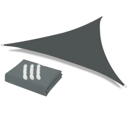 Sonnensegel für den Außenbereich, wasserdicht, für Innenhöfe, Partys, Strand, Camping und Pool, Dunkelgrau, 3,6 x 3,6 x 3,6 m, UV-Schutz, einfache Einrichtung