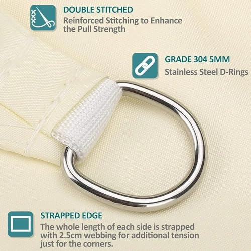 Sonnensegel für den Außenbereich, wasserdicht, für Innenhöfe, Partys, Strand, Camping und Pool, Dunkelgrau, 3,6 x 3,6 x 3,6 m, UV-Schutz, einfache Einrichtung – Bild 2