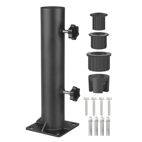 Robuster Schirmständer für Terrassen, verstellbarer Ständer für Garten, Hof, Balkon, langlebige, wetterfeste Unterstützung, stabiler sicherer Schirmhalter
