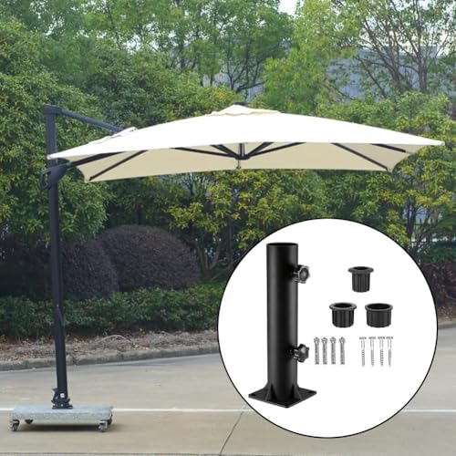 Robuster Sonnenschirmständer aus Eisen mit dreieckiger Stütze – universell passend für Garten- und Terrassenschirme – stabiler wetterbeständiger Schirmständer für den Außenbereich für Stabilität – Bild 6