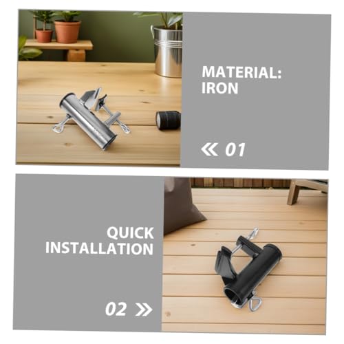Verstellbare Terrassenschirm-Klemme – 2 Stück, robuste Eisen-Sonnenschirmhalter für Garten, Strand, Picknick und Balkon, windabweisende Halterungen für maximale Stabilität – Bild 3