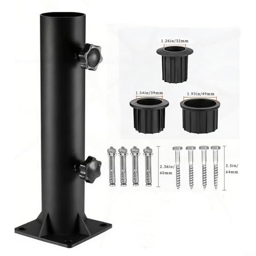Robuster Schirmständer aus Eisenrohr, dreieckige Unterstützung für Sonnenschirmständer, langlebig und wetterbeständig, für Garten, Terrasse, Rasen und Hinterhof, einfache Installation – Bild 2