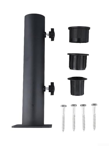 Verstellbarer Schirmständer aus Edelstahl – robuster Sonnenschirmhalter mit 3 PVC-Hülsen (48/38/32 mm) für Terrasse, Rasen, Deck – langlebige und witterungsbeständige Unterstützung – Bild 4