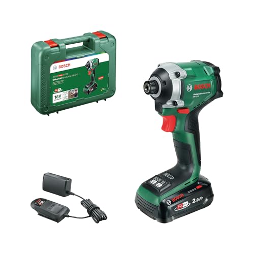 Bosch 18V System Akku-Drehschlagschrauber UniversalImpactDrive 18V-210 (Kraftvoller, kompakter Schlagschrauber für die Holzbearbeitung; inkl. Akku PBA 18V 2.0Ah W-Bm, Ladegerät AL18V-20, Tragekoffer)
