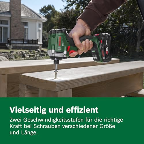 Bosch 18V System Akku-Drehschlagschrauber UniversalImpactDrive 18V-210 (Kraftvoller, kompakter Schlagschrauber für die Holzbearbeitung; inkl. Akku PBA 18V 2.0Ah W-Bm, Ladegerät AL18V-20, Tragekoffer) – Bild 6