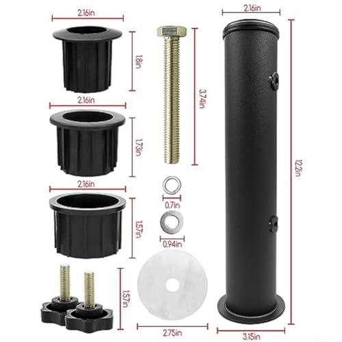 Robuster, verstellbarer Schirmständer aus Edelstahl für Außenbereich, Terrasse, Garten und Marktschirme – langlebige, wetterbeständige Stabilitätslösung – Bild 5