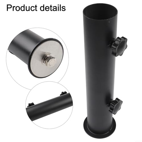 Robuster Schirmständer aus Edelstahl – winddichter Sonnenschirmhalter mit 3 verstellbaren PVC-Hülsen (3,2 cm bis 4,8 cm) – ideal für Terrasse, Strand und Pool – komplettes Montageset im Lieferumfang – Bild 5