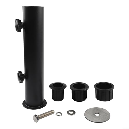 Robuster Schirmständer aus Edelstahl – winddichter Sonnenschirmhalter mit 3 verstellbaren PVC-Hülsen (3,2 cm bis 4,8 cm) – ideal für Terrasse, Strand und Pool – komplettes Montageset im Lieferumfang – Bild 7