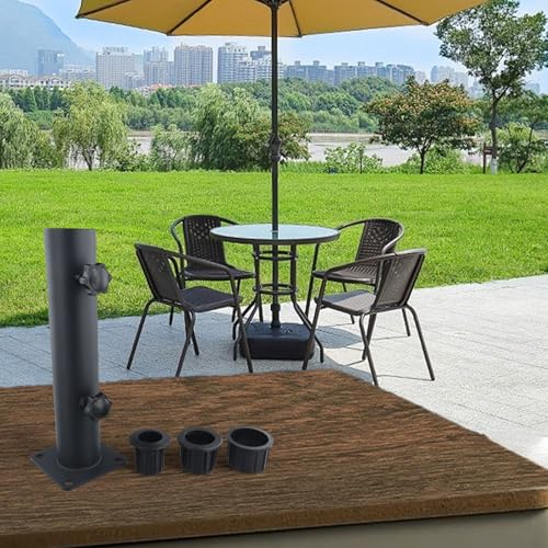 Robuster Schirmständer für den Außenbereich mit Bodenankersystem, 3 Hülsenadapter (48/38/32 mm) für Terrasse und Garten, Stabilität, langlebige Sonnenschirmhalterung, windabweisende Unterstützung – Bild 2