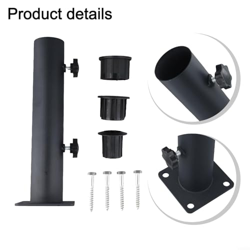Robuster Schirmständer für den Außenbereich mit Bodenankersystem, 3 Hülsenadapter (48/38/32 mm) für Terrasse und Garten, Stabilität, langlebige Sonnenschirmhalterung, windabweisende Unterstützung – Bild 5