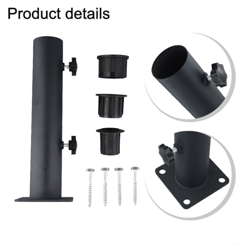 Schirmständer aus Edelstahl, verstellbare Halterung mit 48 mm, 38 mm, 32 mm Reduzierhülsen für Garten- und Terrassenschirme, robustes Outdoor-Zubehör – Bild 5