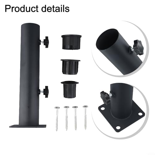 Robuster Schirmständer aus Edelstahl, verstellbarer Sonnenschirmhalter mit Reduzierhülsen für 48–38 mm Stangen, sichere Stabilität im Freien für Terrassen und Gärten – Bild 2