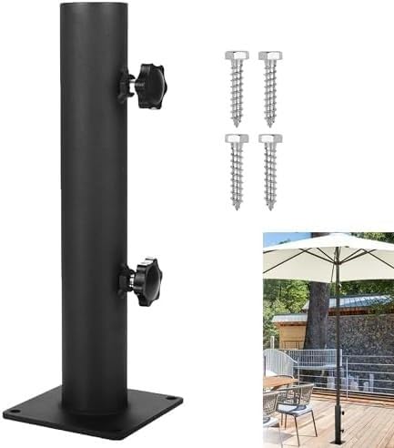 Robuster Schirmständer aus Edelstahl, verstellbarer Sonnenschirmhalter mit Reduzierhülsen für 48–38 mm Stangen, sichere Stabilität im Freien für Terrassen und Gärten – Bild 4