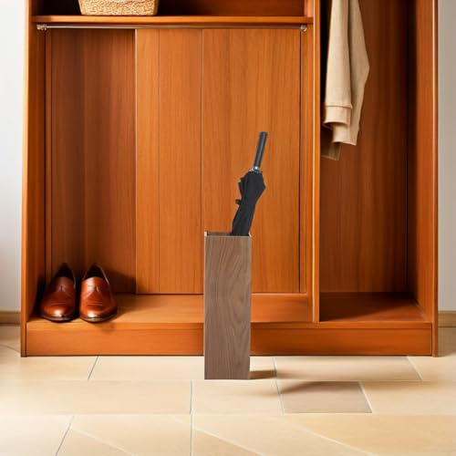 BESPORTBLE Holz Schirmständer mit Wasserschale Platzsparender Regenschirmhalter für Eingangsbereich Hotel und Restaurant Robuster Holz Eimer zur Schirmaufbewahrung – Bild 6