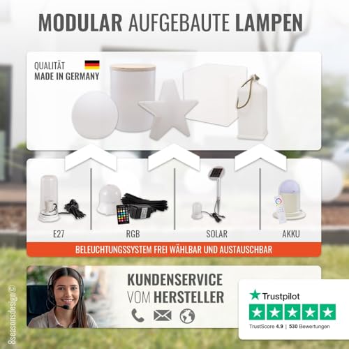 8 seasons design Solar LED Stehlampe No. 1-160 cm groß (rosa), warmweißes Licht, Solarlampe mit Dämmerungssensor, Solarpanel, Stehleuchte für außen (Garten, Terrasse, Balkon) - robust und langlebig – Bild 6