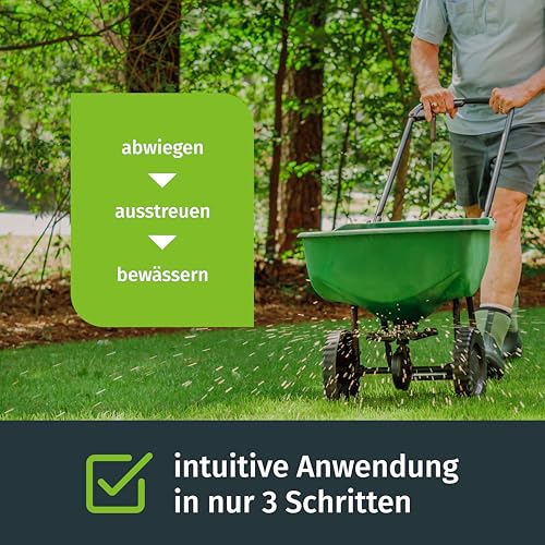 Turbogrün Rasendünger Sommer 10kg, gesunder Rasen verdrängt Moos, Ideal im Sommer, geeignet für Streuwagen, staubarmes Granulat, Rasen dünger, Rasenpflege – Bild 4
