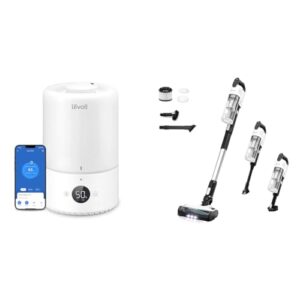 LEVOIT Dual 200S Smart 3L Luftbefeuchter für Schlafzimmer und Pflanzen LEVOIT Akku Staubsauger mit Tierhaardüse, Anti-Haar-Verwicklung, max 50min Laufzeit