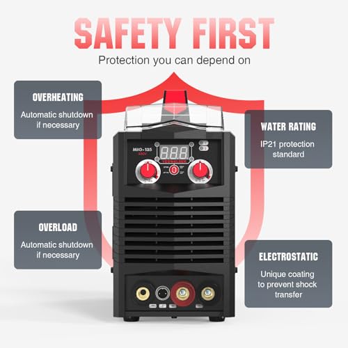 YESWELDER 135Amp MIG Fülldraht Schweißgerät ohne Gas, 230V Fülldrahtschweißgerät Flux MIG/Lift TIG/Stick 3-in-1 Schweißgerät IGBT Inverter Schweißgerät – Bild 5