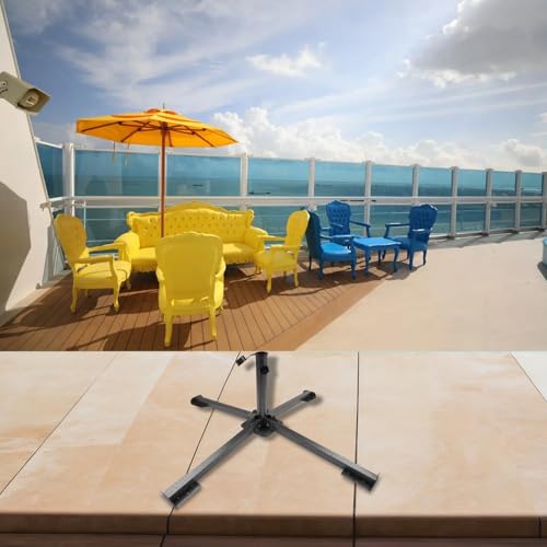 Verstellbarer Schirmständer aus Metall, für den Außenbereich, für Garten, Strand, Camping, 14 x 44 x 14 cm, schwarz, stabil & Design – Bild 3