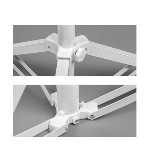 Regenschirmständer für den Außenbereich mit wassergefülltem quadratischem Boden für Stabilität, verstellbare 25–35 mm Stangen-Kompatibilität, Stahlkonstruktion, weißer Terrassenschirm-Halter – Bild 2