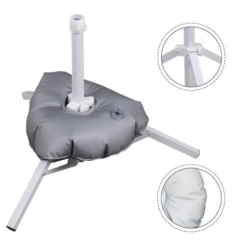 Regenschirmständer für den Außenbereich mit wassergefülltem quadratischem Boden für Stabilität, verstellbare 25–35 mm Stangen-Kompatibilität, Stahlkonstruktion, weißer Terrassenschirm-Halter – Bild 3