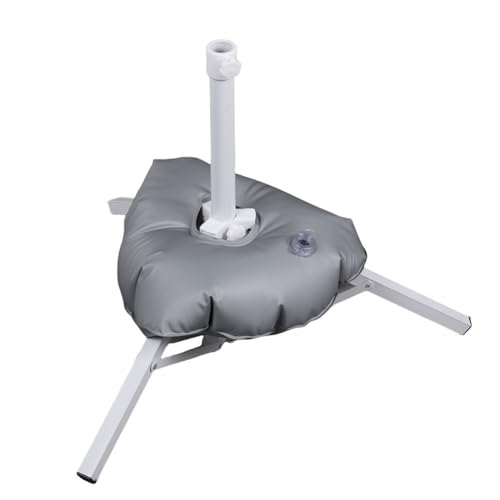 Regenschirmständer für den Außenbereich mit wassergefülltem quadratischem Boden für Stabilität, verstellbare 25–35 mm Stangen-Kompatibilität, Stahlkonstruktion, weißer Terrassenschirm-Halter – Bild 8