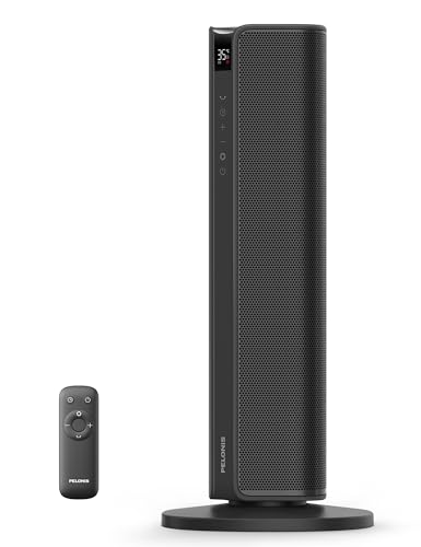 PELONIS Turmheizung Elektrischer Heizlüfter 2000W mit Fernbedienung, 2S Schnellheizung, 75° Oszillation, ECO Modus, Überhitzungs- & Kippschutz, Leise Keramikheizung für Schlafzimmer & Büro