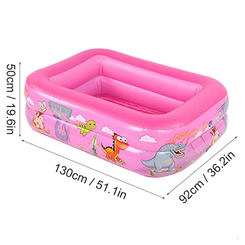 ZJchao Großer Aufblasbarer Pool für, Planschbecken für den Heimgebrauch, Quadratische Schwimmwanne für Badende, Wasserspaßspielzeug Im Freien (PINK) – Bild 2