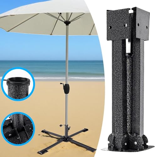 Schirmständer für den Außenbereich, robuster Metallsockel für Terrassenschirme, große Baldachin-Halterung für Garten, Vogelfutterstation, Terrasse, Café, Rasen, Lichterketten – Bild 2