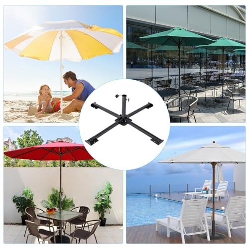 Schirmständer für den Außenbereich, robuster Metallsockel für Terrassenschirme, große Baldachin-Halterung für Garten, Vogelfutterstation, Terrasse, Café, Rasen, Lichterketten – Bild 4