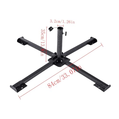 Schirmständer für den Außenbereich, robuster Metallsockel für Terrassenschirme, große Baldachin-Halterung für Garten, Vogelfutterstation, Terrasse, Café, Rasen, Lichterketten – Bild 5