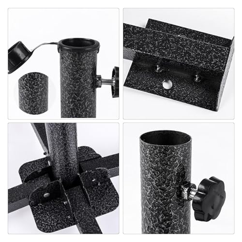 Schirmständer für den Außenbereich, robuster Metallsockel für Terrassenschirme, große Baldachin-Halterung für Garten, Vogelfutterstation, Terrasse, Café, Rasen, Lichterketten – Bild 6