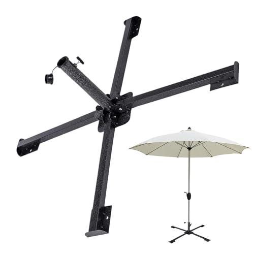 Schirmständer für den Außenbereich, robuster Metallsockel für Terrassenschirme, große Baldachin-Halterung für Garten, Vogelfutterstation, Terrasse, Café, Rasen, Lichterketten – Bild 7