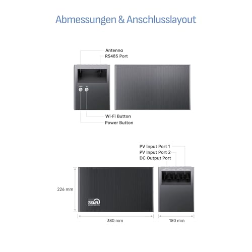 SUNNIVA® 920W Balkonkraftwerk mit 2,01 kWh Speicher TSUN TSOL-DCU2000Lite, BIFAZIAL FULLBLACK komplett Steckdose, PV Solaranlage Komplettset mit Solarspeicher,2x 460W N-Type Glas-Glas Bifacial Module – Bild 9