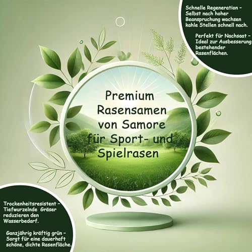 2x10 kg = 20 kg Rasensamen Sport und Spiel schnellkeimend 800m² robust tiefgrün, ideal für Neuansaat und Nachsaat, Rasensaat Grassamen, Made in Germany – Bild 3