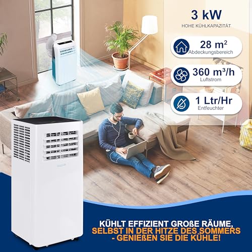 SereneLife Klimaanlage, Mobile Klimaanlage, Klimagerät, Klimagerät für Zuhause, 3- in 1- Air Conditioner, Luftkühler, Ventilator & Luftentfeuchter, Mobile Air Conditioner- WiFi & Timer, 1000BTU, 3kw – Bild 2