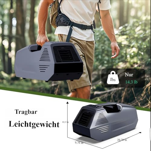 Tragbare Klimaanlage, 2380 BTU Kühlung Wohnmobil Klimagerät mit 240W, 4 Betriebsmodi,Mobile Klimaanlage für Sommer Outdoor Camping, Zelt, Garten, Reise und Wohnmobile im Freien(Keine Batteries) – Bild 2