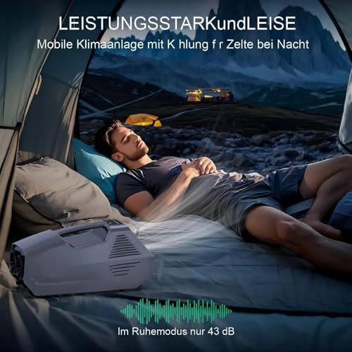 Tragbare Klimaanlage, 2380 BTU Kühlung Wohnmobil Klimagerät mit 240W, 4 Betriebsmodi,Mobile Klimaanlage für Sommer Outdoor Camping, Zelt, Garten, Reise und Wohnmobile im Freien(Keine Batteries) – Bild 5